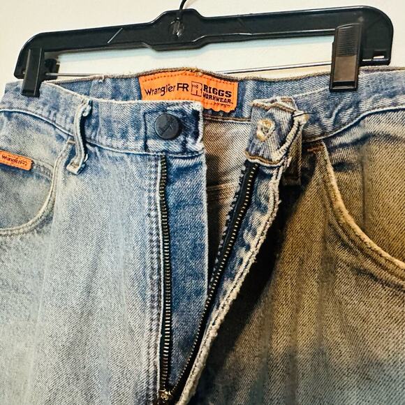 VINTAGE WRANGLER FR Denim Riggs Workwear Flame Resistant Carpenter Jeans 38x32 - Picture 15 of 16